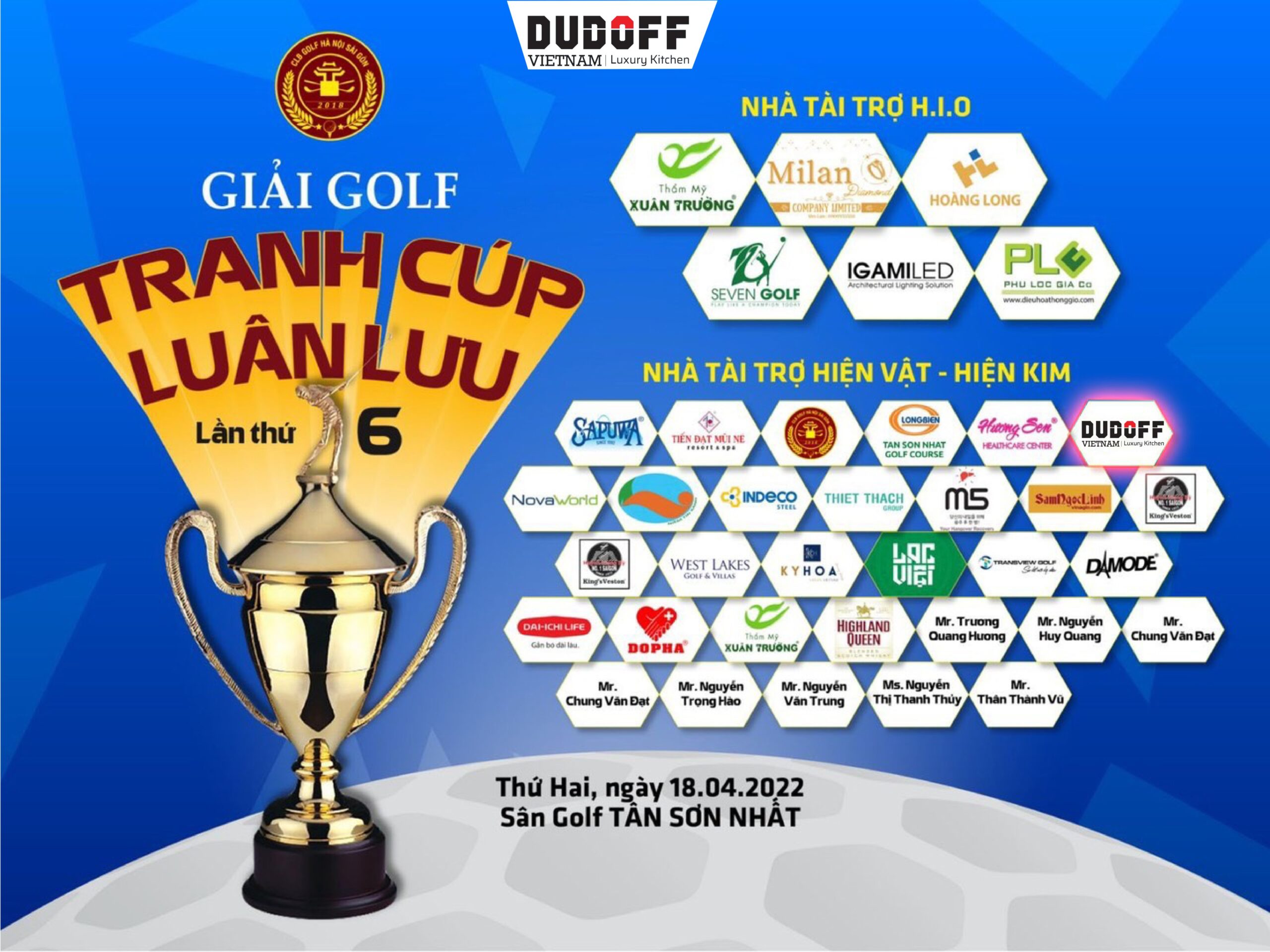 DUDOFF Việt Nam hân hạnh đồng tài trợ mùa giải golf tranh cup Luân lưu lần thứ 6 của CLB golf Hà Nội - Sài Gòn